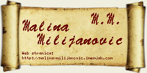 Malina Milijanović vizit kartica